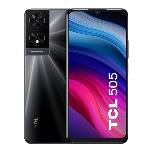 TCL 505 128 GB, Smartphone mit 16,75 cm (6,75 Zoll), höherer Augenkomfort (Display 90 Hz, 8 GB (4 + 4) - 128 GB, erweiterbare MicroSD, Dual-SIM, Dual-Lautsprecher, 50-MP-Kamera, Akku 5010 mAh, Android von TCL