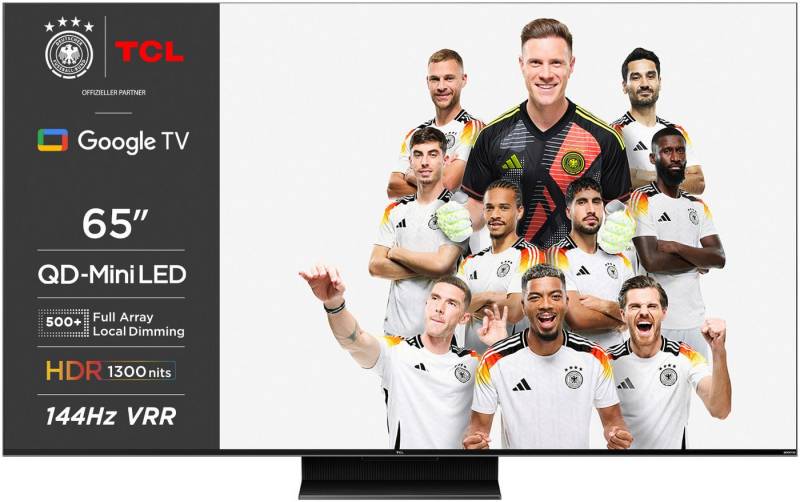 TCL 65C803GX1 Mini-LED-Fernseher (164 cm/65 Zoll, 4K Ultra HD, Google TV, Smart-TV, Dolby Vision, Apple TV, Multi-HDR, 144 Hz) von TCL
