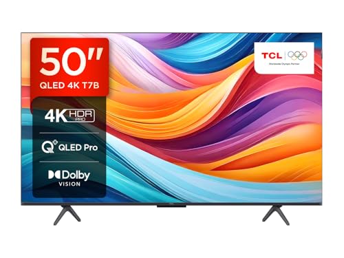 TCL 50T7B 50-Zoll QLED Pro Fernseher, 4K Ultra HD, HDR Pro, Smart TV Unterstützt von Google TV (Dolby & Atmos, Motion Clarity, Freihändige Sprachsteuerung, Kompatibel mit Google Assistant & Alexa) TCL 50T7B 50-Zoll QLED Pro Fernseher, 4K Ultra HD, HDR Pro, Smart TV Unterstützt von Google TV (Dolby & Atmos, Motion Clarity, Freihändige Sprachsteuerung, Kompatibel mit Google Assistant & Alexa) von TCL