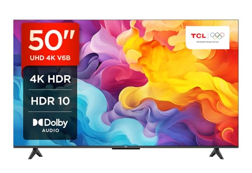 TCL 50V6B 50 Zoll, 4K Ultra HD, HDR TV, Smart TV unterstützt von Google TV (Dolby Audio, Motion Clarity, Sprachsteuerung, Kompatibel mit Google Assistant, Chromecast eingebaut von TCL