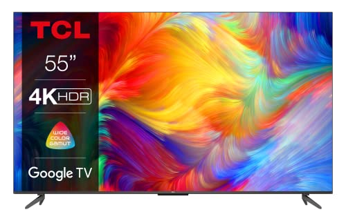 TCL 55P739 55 Zoll Fernseher, 4K HDR, Ultra HD, Smart TV Powered by Google TV, Rahmenloses Design (Dolby Vision & Atmos, Freihändige Sprachsteuerung, Kompatibel mit Google Assistant & Alexa) von TCL