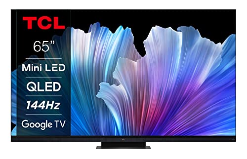 TCL 65C935 65 Zoll 164cm QLED Mini-LED Fernseher, 4K UHD, Google TV, HDR Extreme, 2500nits, 144Hz VRR, 120Hz Motion Clarity, Dolby Vision & Atmos, 2.1.2 ONKYO Soundbar, Sprachsteuerung von TCL