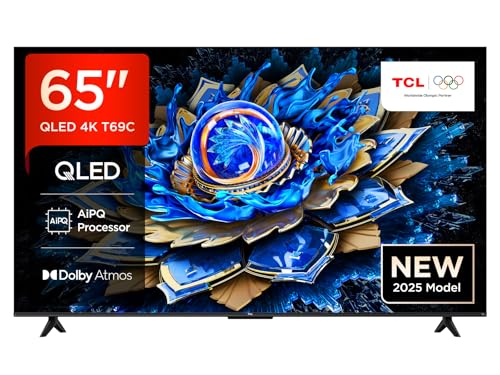 TCL 65T69C 65 Zoll QLED, Direct LED TV, 4K HDR TV, Smart Google TV (Dolby Vision & Atmos, Game Master, Motion Clarity, Kompatibel mit Google Assistant & Alexa) von TCL