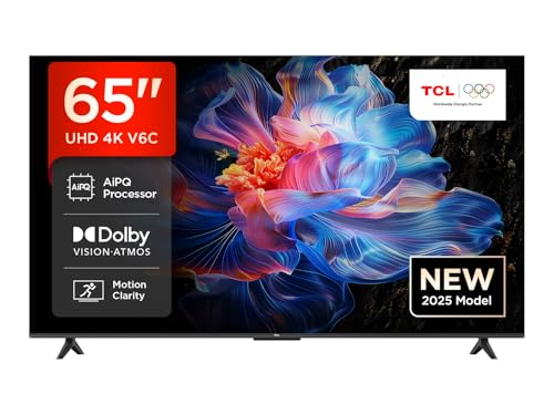 TCL 65V6C 65 Zoll Direct LED TV, 4K HDR Fernseher, Smart TV mithilfe von Google TV (Dolby Audio, Motion Clarity, Kompatibel mit Google Assistant & Alexa) von TCL