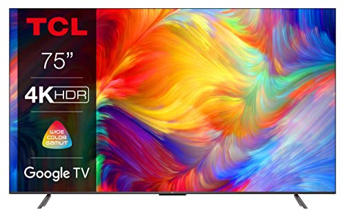 TCL 75P739 75 Zoll Fernseher, 4K HDR, Ultra HD, Smart TV Powered by Google TV, Rahmenloses Design (Dolby Vision & Atmos, Freihändige Sprachsteuerung, Kompatibel mit Google Assistant & Alexa) von TCL