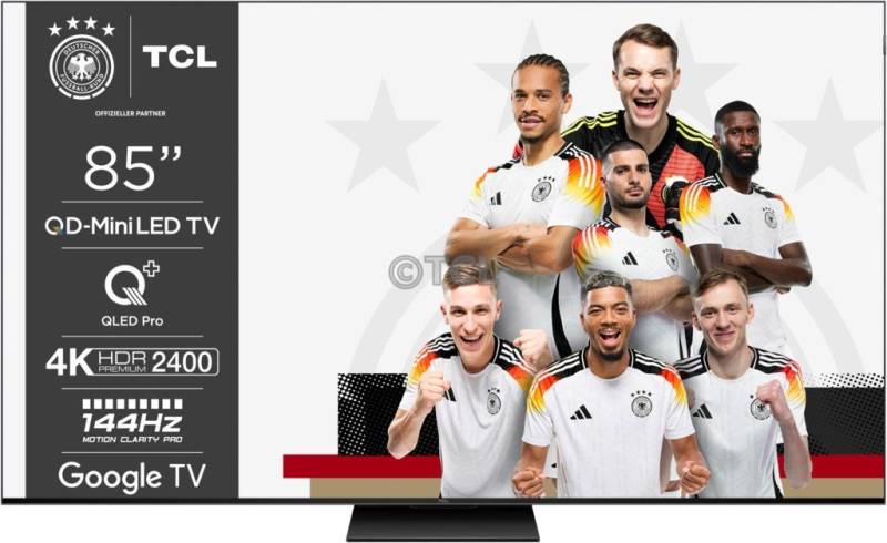TCL 85C79N QLED-Fernseher (85.0 Zoll, 4K Ultra HD (3840 x 2160 Pixel), Google TV Betriebssystem: Bietet Zugriff auf zahlreiche Streaming-Apps wie Netflix, YouTube, Amazon Prime Video und viel, Dolby Vision IQ) von TCL