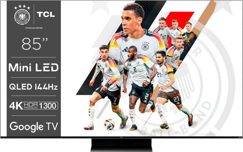 TCL 85C803GX1 QLED Mini LED-Fernseher (214 cm/85 Zoll, 4K Ultra HD, Android TV, Google TV, Smart-TV) von TCL