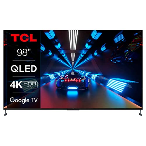 TCL 98C735 98 Zoll (248 cm) QLED Fernseher, 4K UHD, Google TV, 4K HDR Pro, 120Hz Motion Clarity PRO, HDMI 2.1, Dolby Vision & Atmos, ONKYO Sound, Voice Control, Metal Housing Alexa compatible von TCL