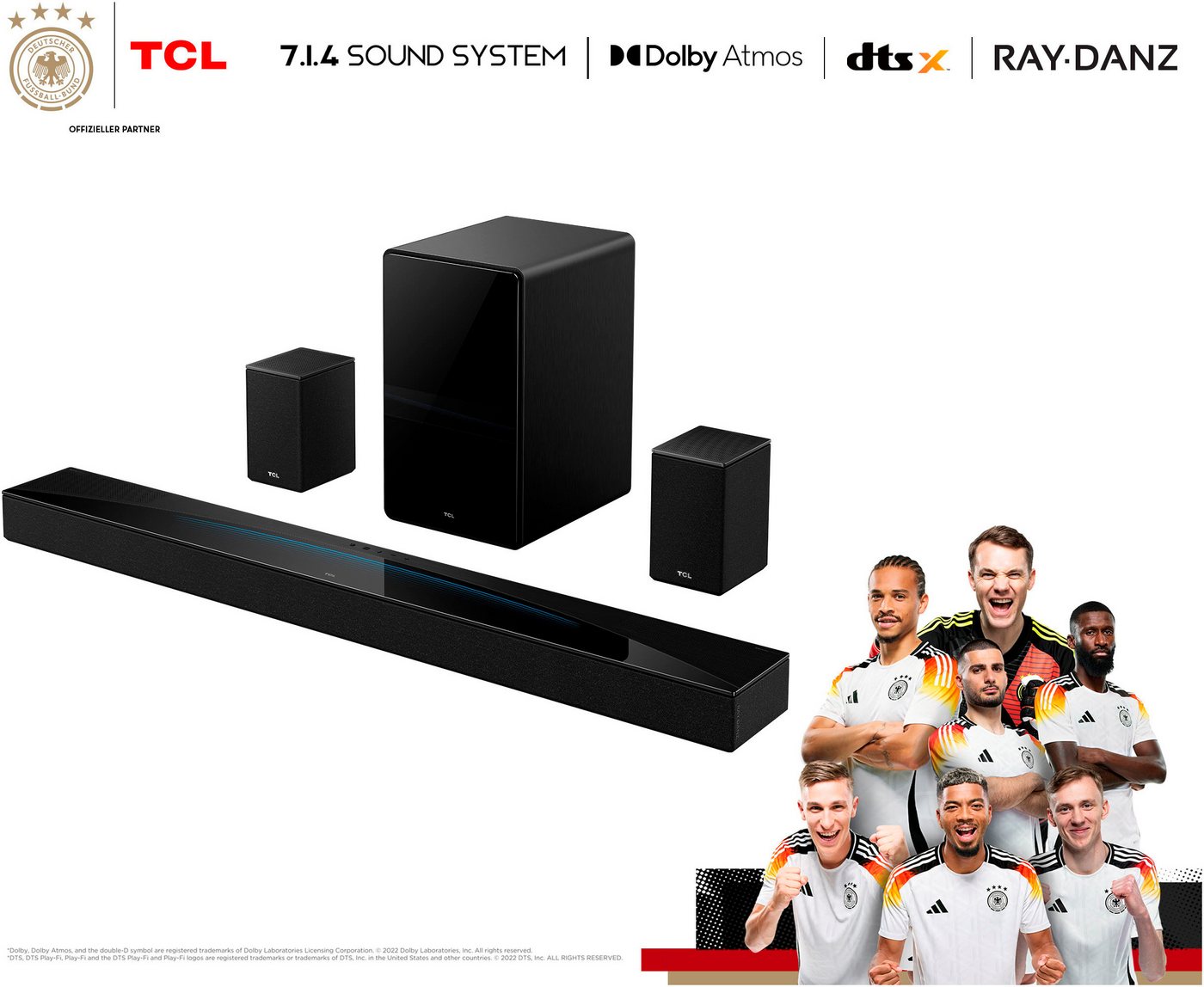 TCL QH85 Soundbar 7.1.4 (A2DP Bluetooth, AVRCP Bluetooth, Bluetooth, WLAN) von TCL