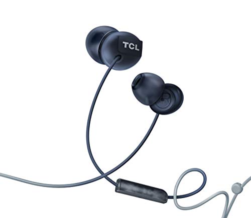 TCL SOCL300 In-Ear Kopfhörer mit Mikrofon (Geräuschisolierung, sicherer Halt, integrierte Fernbedienung und Mikrofon zur Steuerung von Musik und Anrufen, Echounterdrückung), Phantom Black von TCL