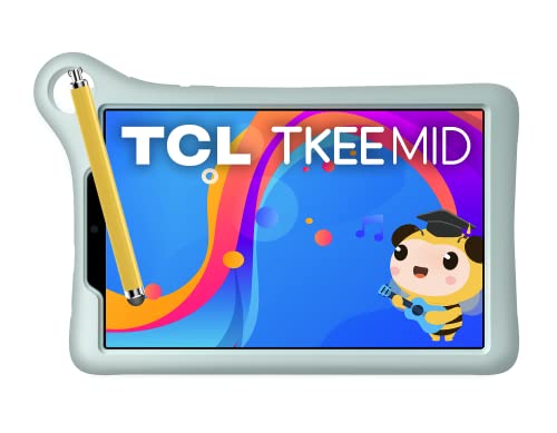 TCL Tkee Mid 4G Tablet für Kinder, Display 8 Zoll HD Eyesafe, weiche Schutzhülle und Stift für Kinder, 4080 mAh Akku, Android 11, Ethereal Sky von TCL