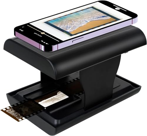 35 mm Negativ-Diascanner, Mobile Film Scanner zur Umwandlung Alter Dias in Digitale Bilder, Tragbarer und zusammenklappbarer Filmscanner mit LED-Licht von TCNEWCL