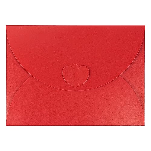 30 Stück Briefumschläge Bunt Umschlag mit Herz Verschluss Briefkuvert Perlglanzpapier Robust Kuvert Elegant Retro Briefumschlag für Grußkarten Hochzeitseinladungen Weihnachten Valentinstag Rot von TCNGKIJIUK