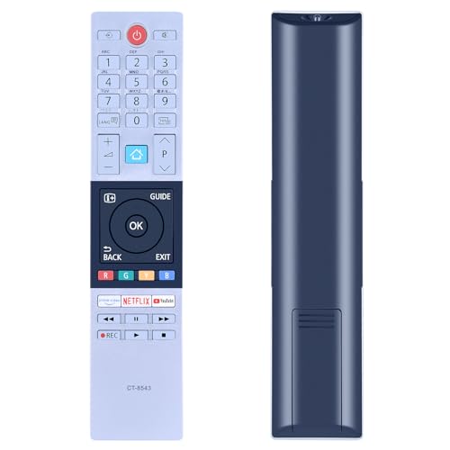 Neu Passend für Toshiba CT-8543 Fernbedienung Kompatibel mit Toshiba UHD LCD Smart TV RC42151P 32W2863DG 32L3866DG 32L3869DAX 40L2863DG 43T6863DA 49L2863DG 55U7863DA mit Netflix YouTube Prime-Tasten von TCNOUMT