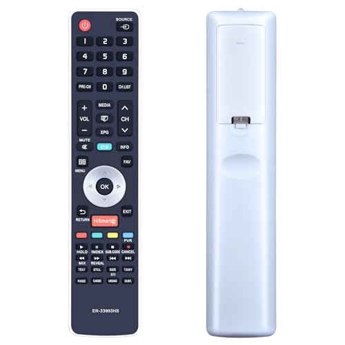 TCNOUMT Ersatz-TV-Fernbedienung ER-33903HS Kompatibel mit Hisense TV 50K220 LHD24K300WSEU LHD29K300WSEU LHD32K166WSEU LTDN39K360WSGEU LTDN40K366WSNEU LTDN50K166WSEU LTDN55K600XWSEU3D von TCNOUMT