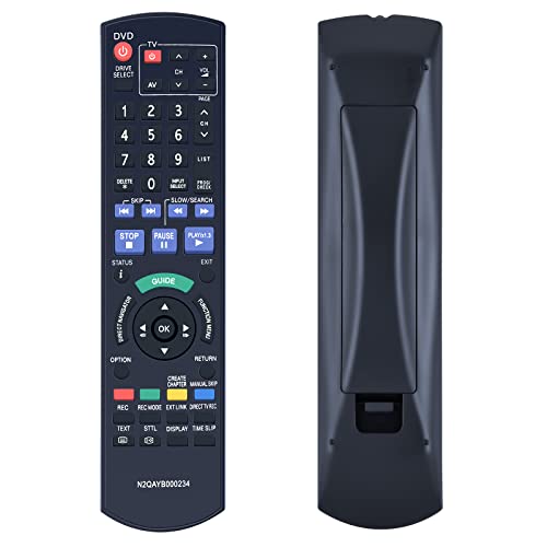 TCNOUMT N2QAYB000234 Fernbedienung Ersatz für Panasonic DMR-EX81 DMR-EX768 DMR-EX71 DMR-EX71S DMR-EX71SEGK DMR-EX81S DVD-Recorder Fernbedienung von TCNOUMT