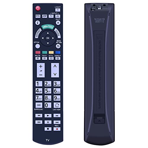 TCNOUMT N2QAYB000715 Ersatz Fernbedienung Kompatibel mit Panasonic Viera TV TX-L42ET50E TX-L42ETW50 TX-L42DT50Y TX-L42ET50B TX-L42WT50T TX-P42ST50Y TX-P42STW50 TX-L55DT50Y TX-L55WT50B TX-P65STW50 TCNOUMT N2QAYB000715 Ersatz Fernbedienung Kompatibel mit Panasonic Viera TV TX-L42ET50E TX-L42ETW50 TX-L42DT50Y TX-L42ET50B TX-L42WT50T TX-P42ST50Y TX-P42STW50 TX-L55DT50Y TX-L55WT50B TX-P65STW50 von TCNOUMT