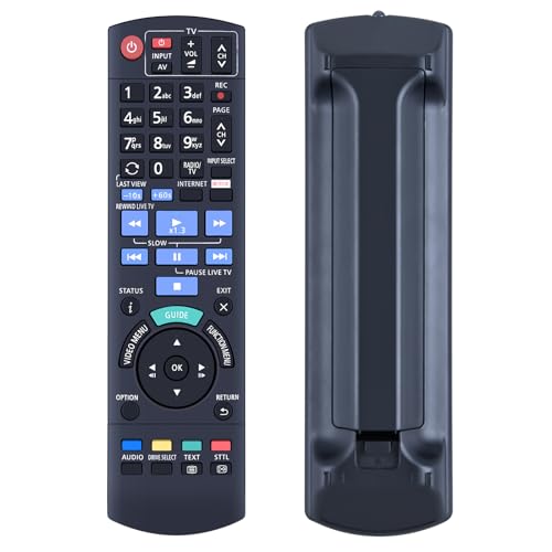 TCNOUMT N2QAYB001113 Fernbedienung Passend für Panasonic Blu-ray Disc Recorder TV DMR-BST730 DMR-BST735 DMR-BCT760 DMR-BCT760EG DMR-BCT820 DMR-BWT640 DMR-BST765 N2QAYB001113 Ersatzfernbedienung von TCNOUMT