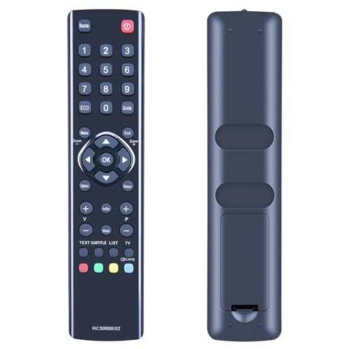 TCNOUMT RC3000E02 Universal Smart TV Fernbedienung Ersatz für Thomson TCL LED LCD Fernseher Modelle L40E5200F L32E5300 L40M11FPVR L19E4103 RC3000E01, Schwarz TCNOUMT RC3000E02 Universal Smart TV Fernbedienung Ersatz für Thomson TCL LED LCD Fernseher Modelle L40E5200F L32E5300 L40M11FPVR L19E4103 RC3000E01, Schwarz von TCNOUMT