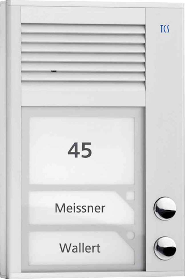 TCS Audio Außenstation PAK02-EN 2 Tasten 1-reihig AP silber TCS Audio Außenstation PAK02-EN 2 Tasten 1-reihig AP silber von TCS TürControlSysteme AG