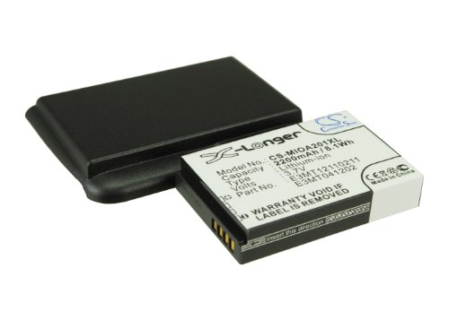 TCTK Akkus 2200mAh Kompatibel mit [Mitac] Mio A200, Mio A201 Ersetzt BP-LP1200/11-A0001 MX, E3MT041202, E3MT041202B12A, E3MT12110211 von TCTK