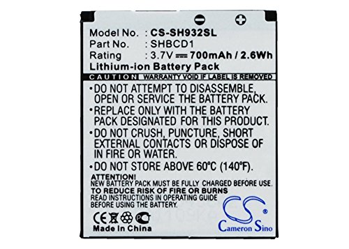 TCTK Akkus 700mAh Kompatibel mit [Sharp] 932SH Ersetzt SHBCD1 von TCTK