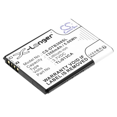 TCTK Akkus 1350mAh Kompatibel mit [Alcatel] OneTouch 3082X, OT-3082 Ersetzt TLi013CA von TCTK