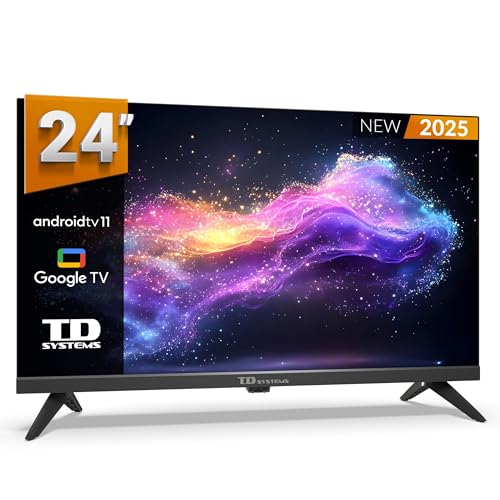 TD Systems - 24 Zoll Smart TV, Google TV, HD DVB-T2/C/S2 Television, Android 11, Modell 2025, Fernseher mit 2 Jahren Garantie - PRIME24K20GLE TD Systems - 24 Zoll Smart TV, Google TV, HD DVB-T2/C/S2 Television, Android 11, Modell 2025, Fernseher mit 2 Jahren Garantie - PRIME24K20GLE von TD Systems