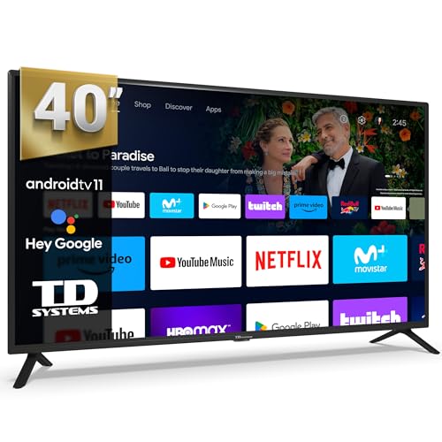 TD Systems - 40 Zoll Full HD Smart TV, Google TV, HD DVB-T2/C/S2 Television, Android 11, Modell 2024, Fernseher mit 2 Jahren Garantie - PRIME40C19GLE TD Systems - 40 Zoll Full HD Smart TV, Google TV, HD DVB-T2/C/S2 Television, Android 11, Modell 2024, Fernseher mit 2 Jahren Garantie - PRIME40C19GLE von TD Systems