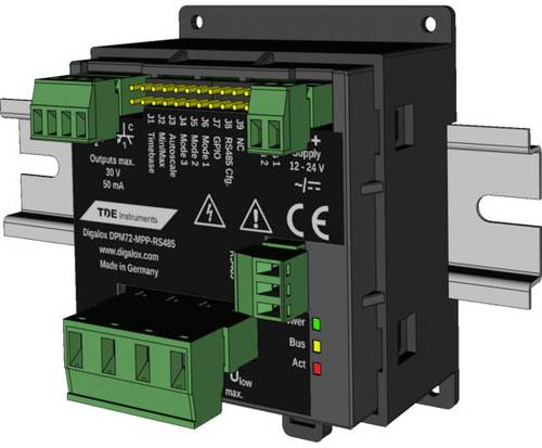 TDE Instruments Digalox DPM72-MP+-RS485-DIN Digitales Hutschienenmessgerät von TDE Instruments