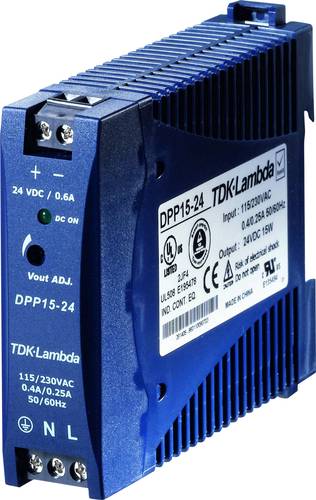 TDK-Lambda DPP15-24 Hutschienen-Netzteil (DIN-Rail) 24 V/DC 0.63A 15W Anzahl Ausgänge:1 x Inhalt 1S von TDK-LAMBDA