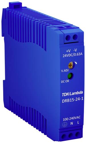 TDK-Lambda DRB15-24-1 Hutschienen-Netzteil (DIN-Rail) 24 V/DC 0.63A 15W Anzahl Ausgänge:1 x Inhalt von TDK-LAMBDA