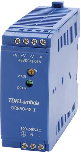 TDK-Lambda DRB50-48-1 Hutschienen-Netzteil (DIN-Rail) 48 V/DC 1.05A 50.4W Anzahl Ausgänge:1 x Inhal von TDK-LAMBDA