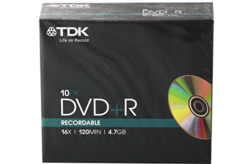 DVD+R 4.7GB/120Min/16x Slimcase 10 Disc von TDK