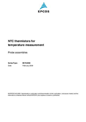 TDK B57020M2502A001 B57020M2502A001 NTC Temperatursensor -40 bis +60°C 5000Ω von TDK