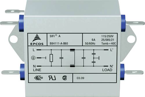 TDK B84111A0000B110 B84111A0000B110 Entstörfilter 250 V/AC 10A 0.82 mH (L x B x H) 77 x 63.5 x 38.1 von TDK