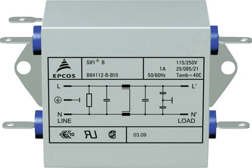 TDK B84112B0000B060 B84112B0000B060 Entstörfilter 250 V/AC 6A 3.3 mH (L x B x H) 105 x 84 x 38.1mm von TDK