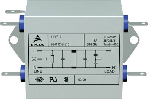 TDK B84112BB120 B84112BB120 Entstörfilter flammhemmend 250 V/AC 20A 1.8 mH (L x B x H) 84 x 125 x 3 von TDK