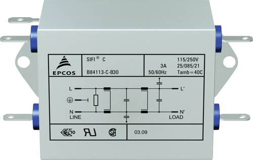 TDK B84113CB30 B84113CB30 Entstörfilter flammhemmend 250 V/AC 3A 4.7 mH (L x B x H) 89.5 x 50.8 x 3 von TDK