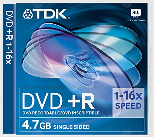 TDK DVD + R, 4.7 GB, 16 x 4.7 GB DVD + R 1Stück (S) – DVD + RW Rohlinge (4.7GB, 16 x, 4,7 GB, DVD + R, 1 Stück (S), 120 mm, Schmuckkasten) von TDK