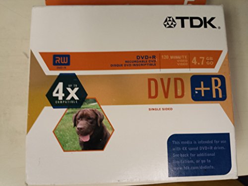 TDK DVD + R 4,7 GB 4 x Beschreibbare Medien mit Jewel Cases (5er Pack, DVD + r47cbxs5) von TDK