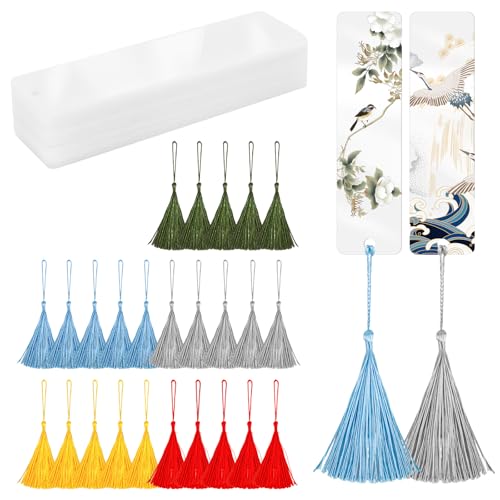 60 Stück Acryl Lesezeichen Rohlinge Set, 30 Stück Rechteckige Acryl Lesezeichen mit 30 Bunten Quasten, Transparente Lesezeichen Personalisiert für Bastelarbeiten, DIY Basteln 60 Stück Acryl Lesezeichen Rohlinge Set, 30 Stück Rechteckige Acryl Lesezeichen mit 30 Bunten Quasten, Transparente Lesezeichen Personalisiert für Bastelarbeiten, DIY Basteln von TDUNSYA