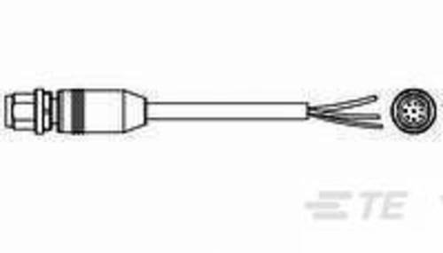 TE Connectivity 2273048-1 Sensor-/Aktor-Steckverbinder, konfektioniert M12 Stecker, gerade 1.50m Pol von TE Connectivity