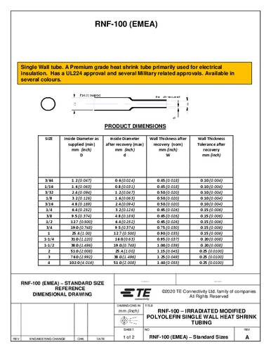 TE Connectivity 5053392024 Schrumpfschlauch Schwarz 50.8mm 25.4mm Schrumpfrate:2:1 6m von TE Connectivity