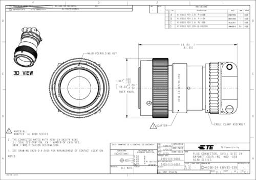 TE Connectivity HD36-24-29PE-059 Rundsteckverbinder Stecker Gesamtpolzahl: 29 1St. von TE Connectivity