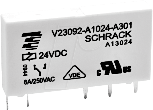 V23092-12 - Steck-Printrelais SCHRACK SNR, 12 V DC , 6 A von TE Connectivity