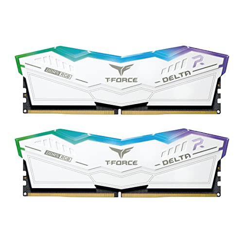 TEAMGROUP RAM Team D5 6200 32GB C38 Delta RGB White K2, FF4D532G6200HC38ADC01, Schwarz von TEAMGROUP