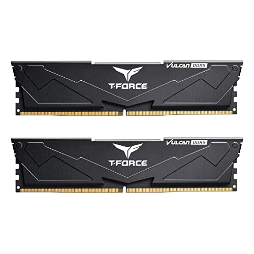 TEAMGROUP T-Force FLBD532G6000HC38ADC01 Vulcan DDR5 32GB (2x16GB) 6000MHz (PC5-48000) CL38 Desktop-Speichermodul RAM (schwarz) von TEAMGROUP