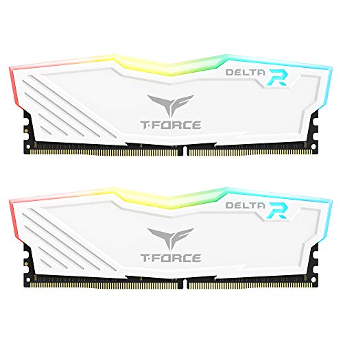 TEAMGROUP Team T-Force Delta RGB DDR4 Gaming Memory, 2 x 16 GB, 3600 MHz, 288 Pin DIMM, White von TEAMGROUP