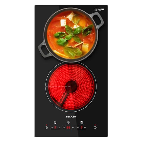 TECASA Glaskeramik-Kochfeld, 2 Kochplatten, Einbau-Kochfeld, 3000 W, 30 cm, Kompatibel mit allen Arten von Kochgeschirr, mit 9 Leistungsstufen, Kindersicherung und Timer, 240V Festverkabelung TECASA Glaskeramik-Kochfeld, 2 Kochplatten, Einbau-Kochfeld, 3000 W, 30 cm, Kompatibel mit allen Arten von Kochgeschirr, mit 9 Leistungsstufen, Kindersicherung und Timer, 240V Festverkabelung von TECASA